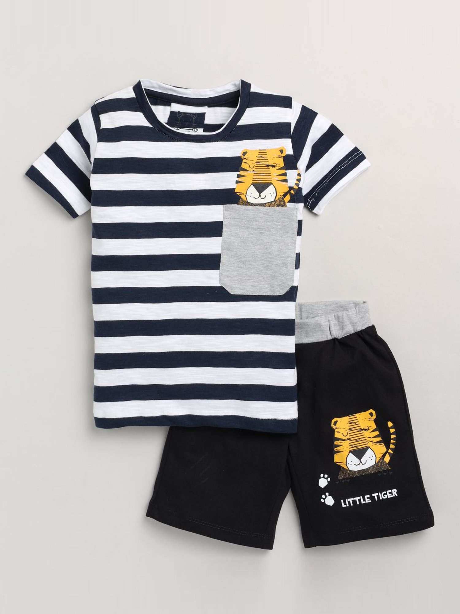 Lazy Shark Kids Multicolor Printed T-Shirt & Shorts