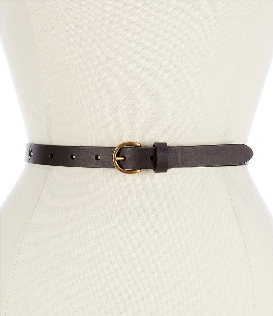 Frye 0.75#double; Embroidered Leather Jean Belt