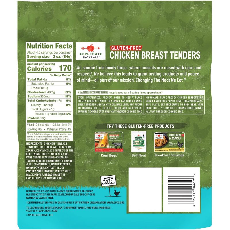 Applegate Naturals Gluten Free Family Size Chicken Breast Tenders - Frozen - 14oz
