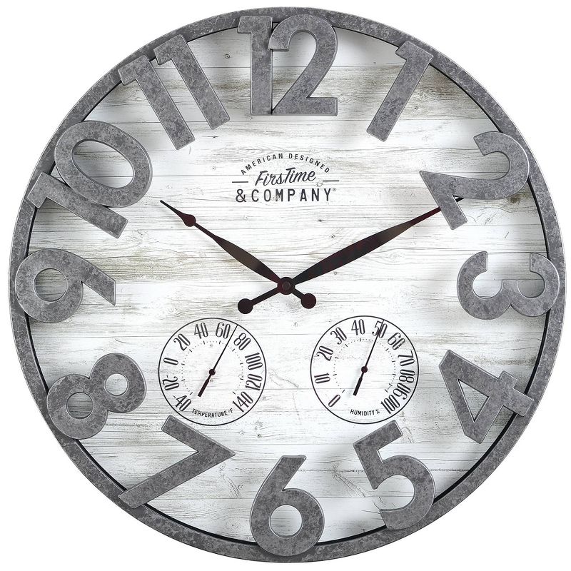 FirsTime 18" Shiplap Outdoor Wall Clock