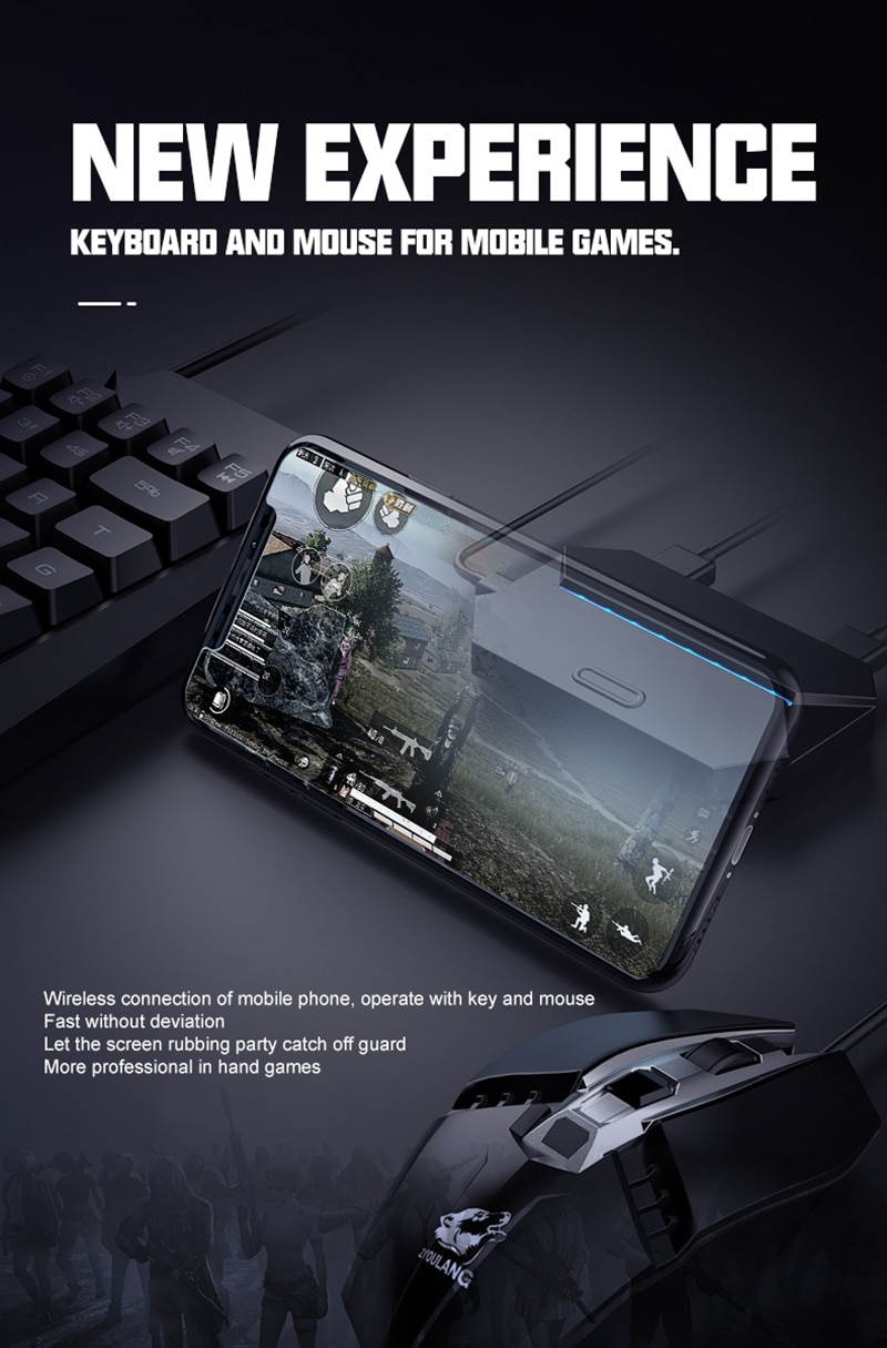 PUBG Controller Gaming Keyboard Mouse RGB Converte Android PUBG Mobile Gamepad USB Adapter For IPad For PS4 For XBox