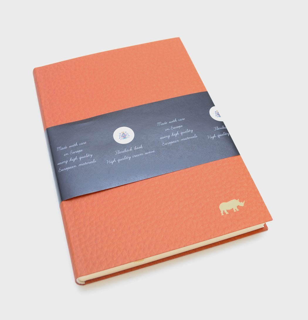 Rhino Soft Touch Flexiback, A6 Notebook, 160 Page, 7mm Ruled  Tan cover. (Pack of 5)