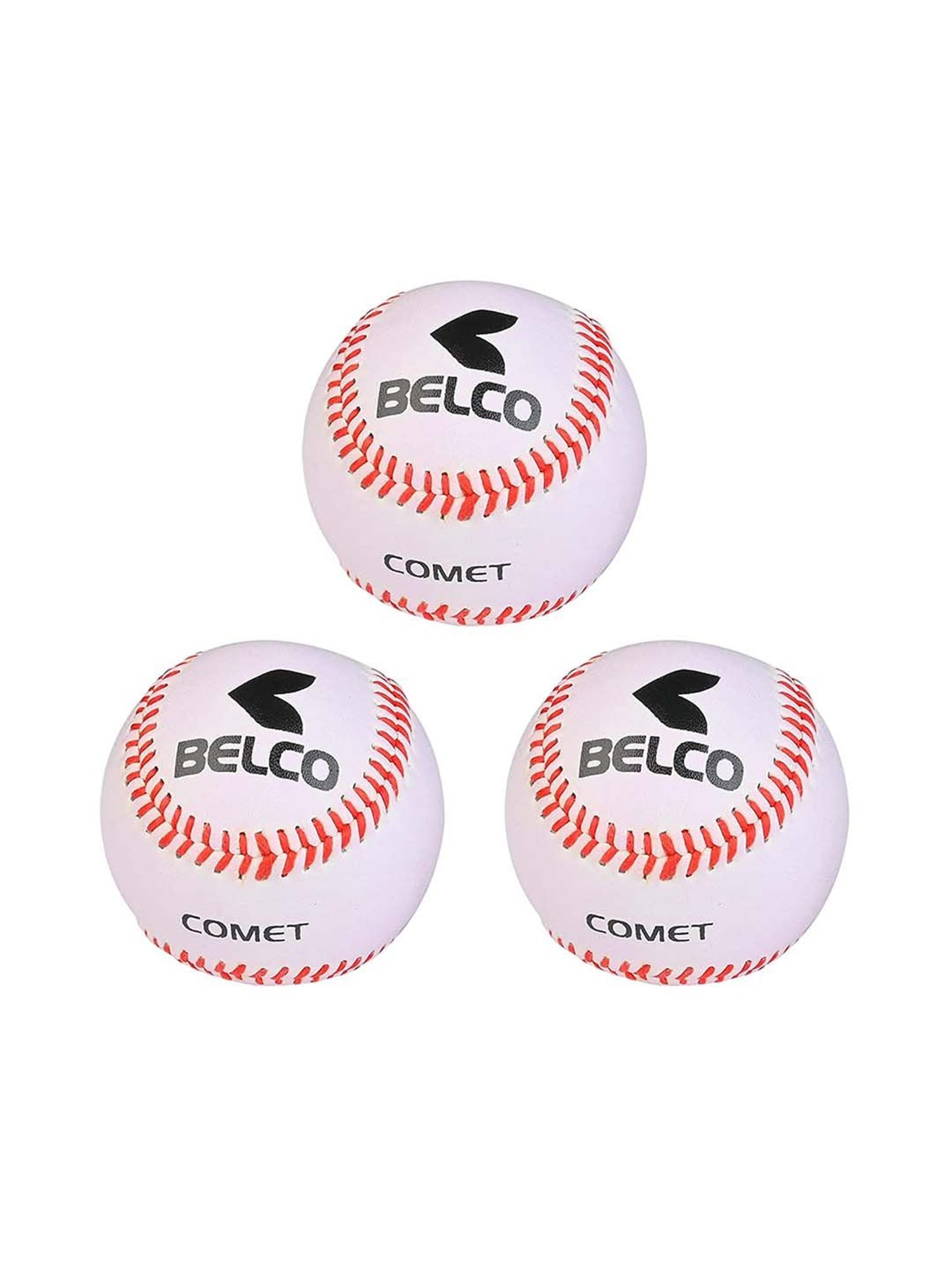 Belco White PU Competition Grade Baseball (Pack of 3)
