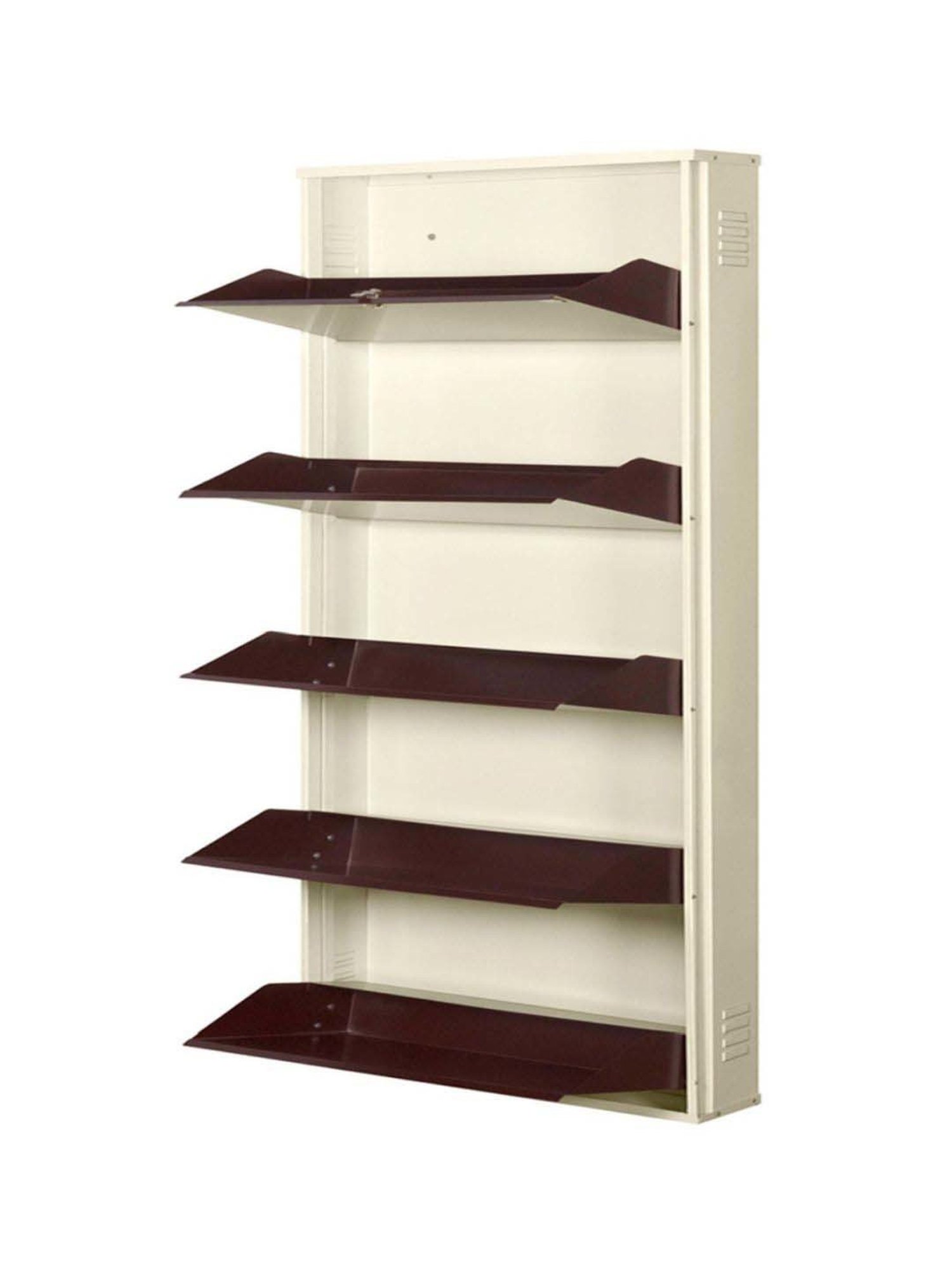 Delite Kom Metal Shoe Rack - 29" 5 Shelf, Ivory Coffee, PowderCoat, Wall Mount, DIY