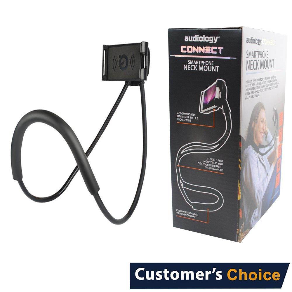 Cell Phone Neck Holder, Lazy Neck Phone Holder, Universal Neck Phone Holder, Hanging Phone Holder Free Your Hands for iPhone and Android Smartphone (Black)