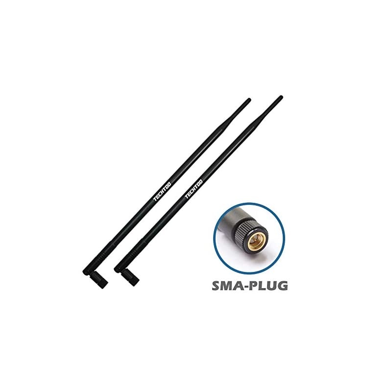 9dBi WiFi Antenna with SMA Male (SMA-Plug) Connector Compatible W/Foscam Anran Haloview IP Camera & Other Wireless Security Camera Antenna - 2.4Ghz Wireless Networking Device (SMA-Plug 2Pack)