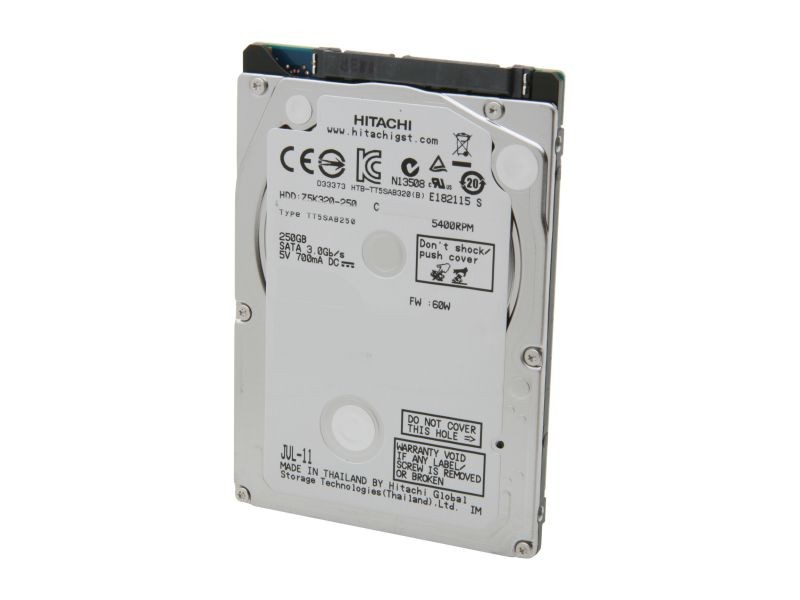 HGST Travelstar Z5K320 HTS543225A7A384 (0A78602) 250GB 5400 RPM 8MB Cache SATA 3.0Gb/s 2.5" Internal Notebook Hard Drive Bare Drive