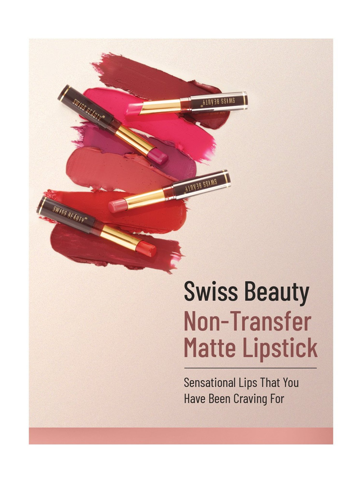 SWISS BEAUTY Non-Transfer Matte Lipstick Pink Up - 2 gm