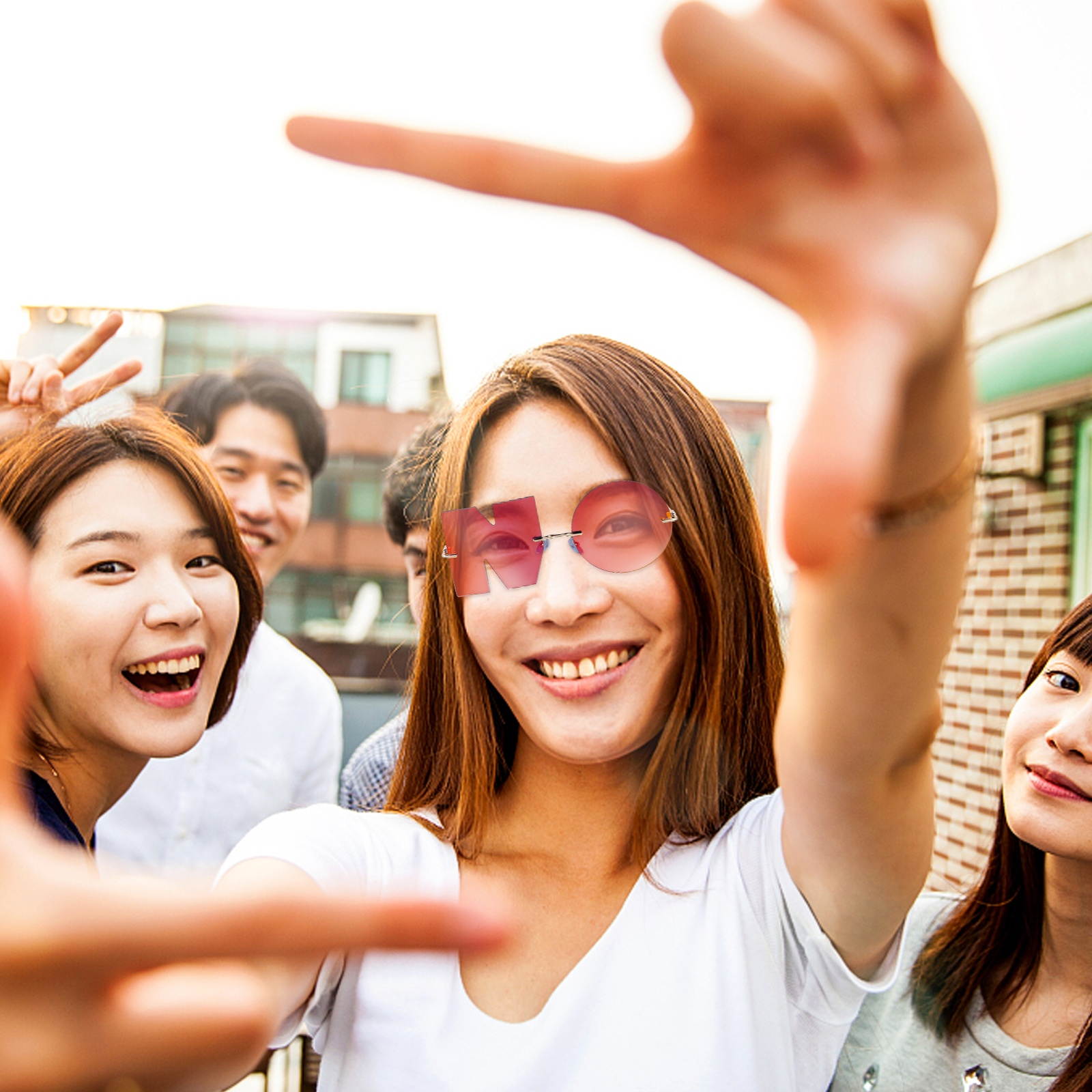 1 Pair Stylish Personality Sunglasses Chic Letter Sunglasses Photo Shooting Prop