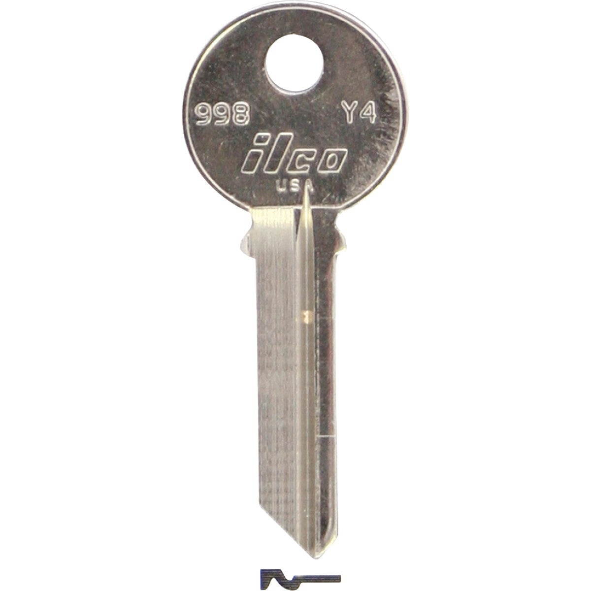 Ilco Corp. Y4 Yale Door Key 998 Unit: BAG