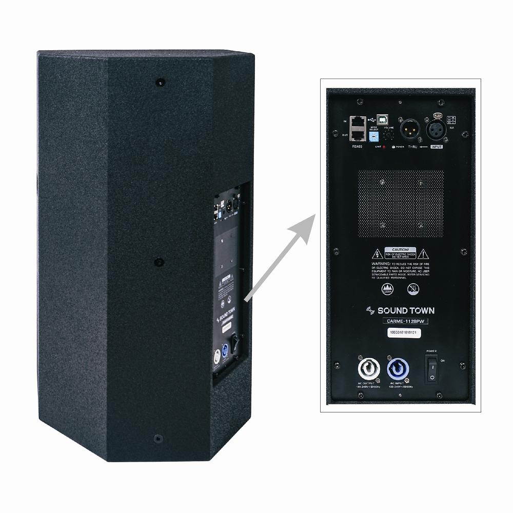 Sound Town CARME Series Powered PA Speaker and Subwoofer Combo Set with One 12&rdquo; PA Speaker, One 15&rdquo; Subwoofer, One Subwoofer Pole, Black