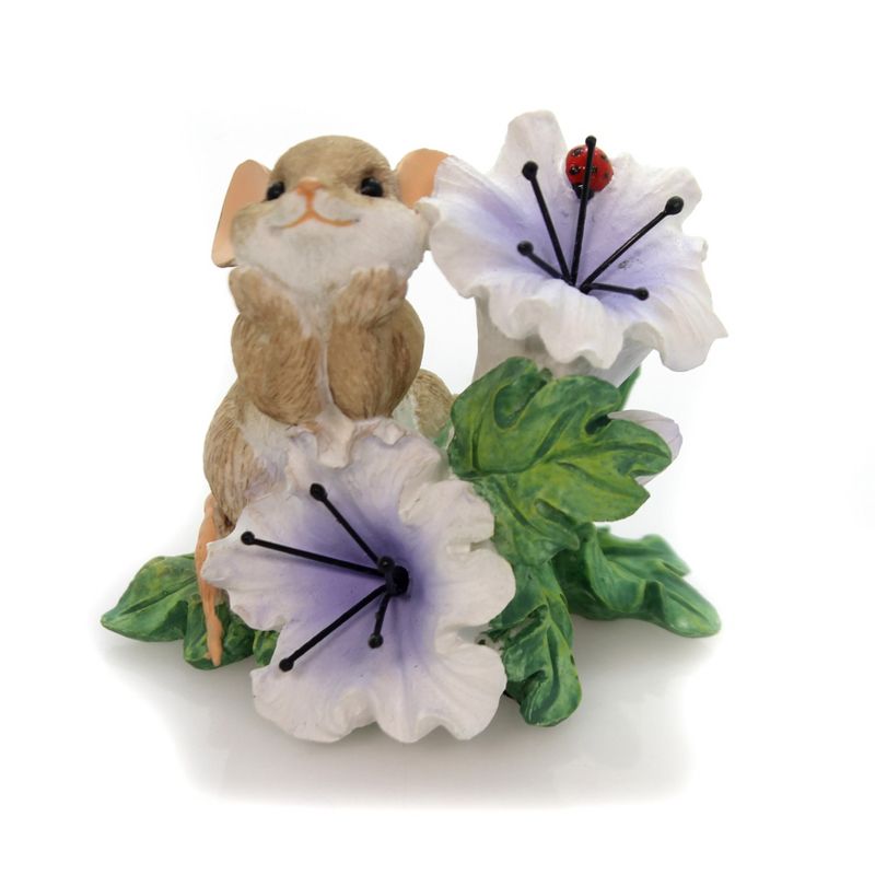 Charming Tails 2.5" Thinking Of You Makes Me Smile Flowers Happy  -  Decorative Figurines