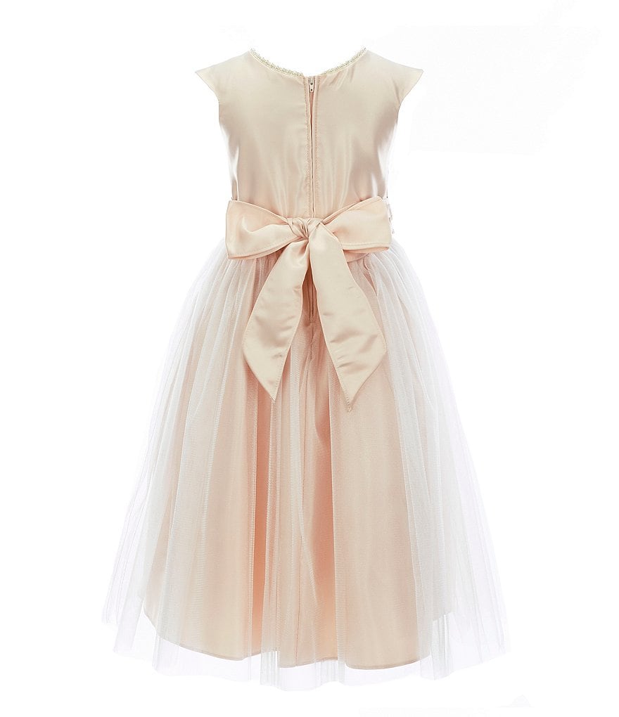 Laura Ashley Little Girls 2T-6X 3/4 Sleeve Rose & Butterfly Print Clip Dot Dress