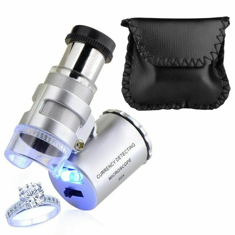60X Magnifying Magnifier Jeweler Eye Jewelry Loupe Loop Led Light