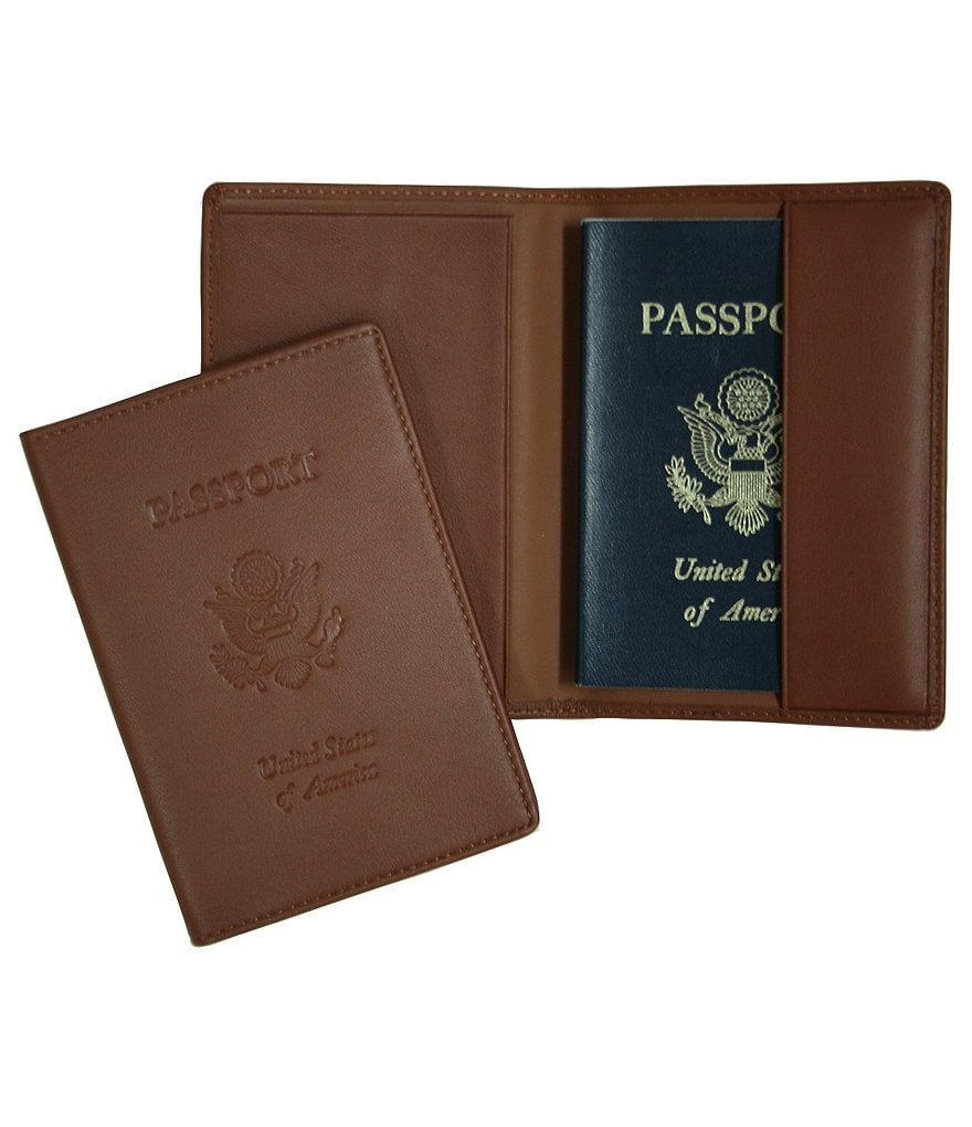 ROYCE New York RFID Blocking Black Lettered Passport Case