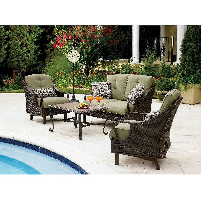 Ventura 4-Piece Wicker Patio Conversation Furniture Set