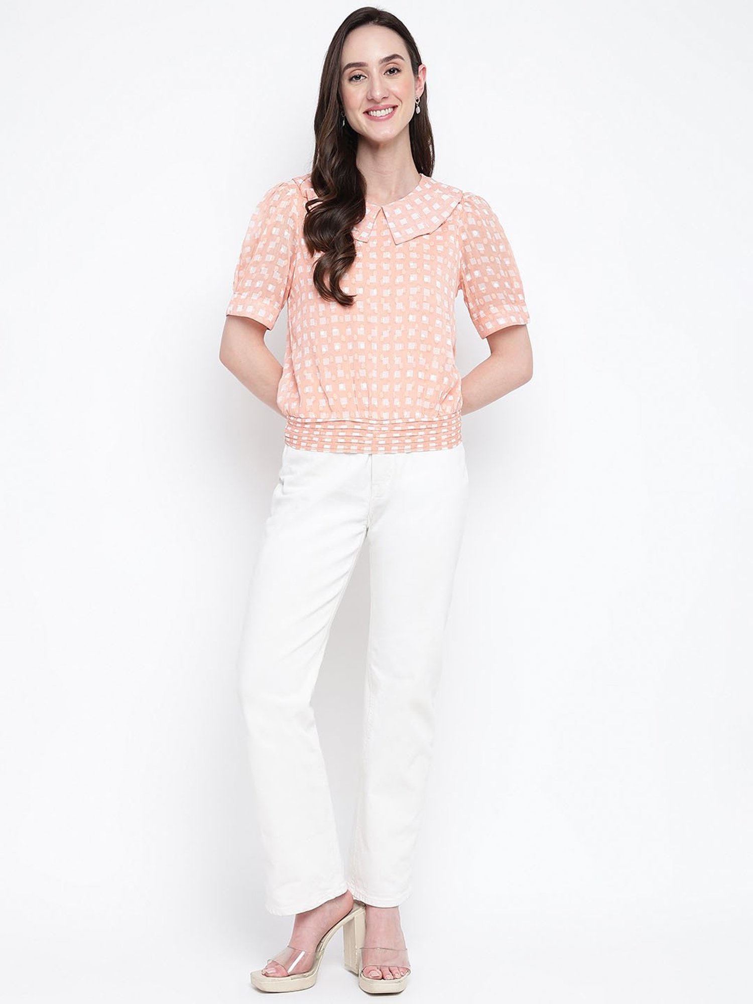 Latin Quarters Peach Printed Top