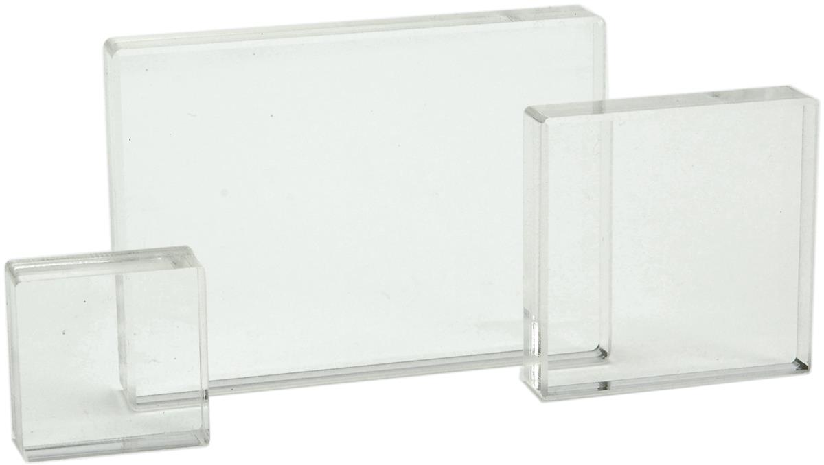 Apple Pie Memories Acrylic Stamp Block Set 3/Pkg-.5" Thick, 1.25"X1.25", 2"X2", 2.5"X3.5"