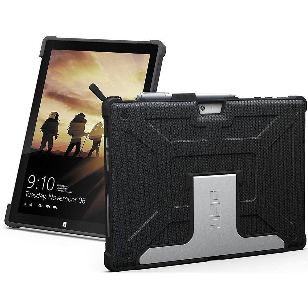 UAG Designed for Microsoft Surface Pro 7 Plus, Surface Pro 7, Pro 6, Pro 5th Gen (2017) (LTE), Pro 4 Feather-Light Rugged [Black] Aluminum Stand Military Drop Tested Case