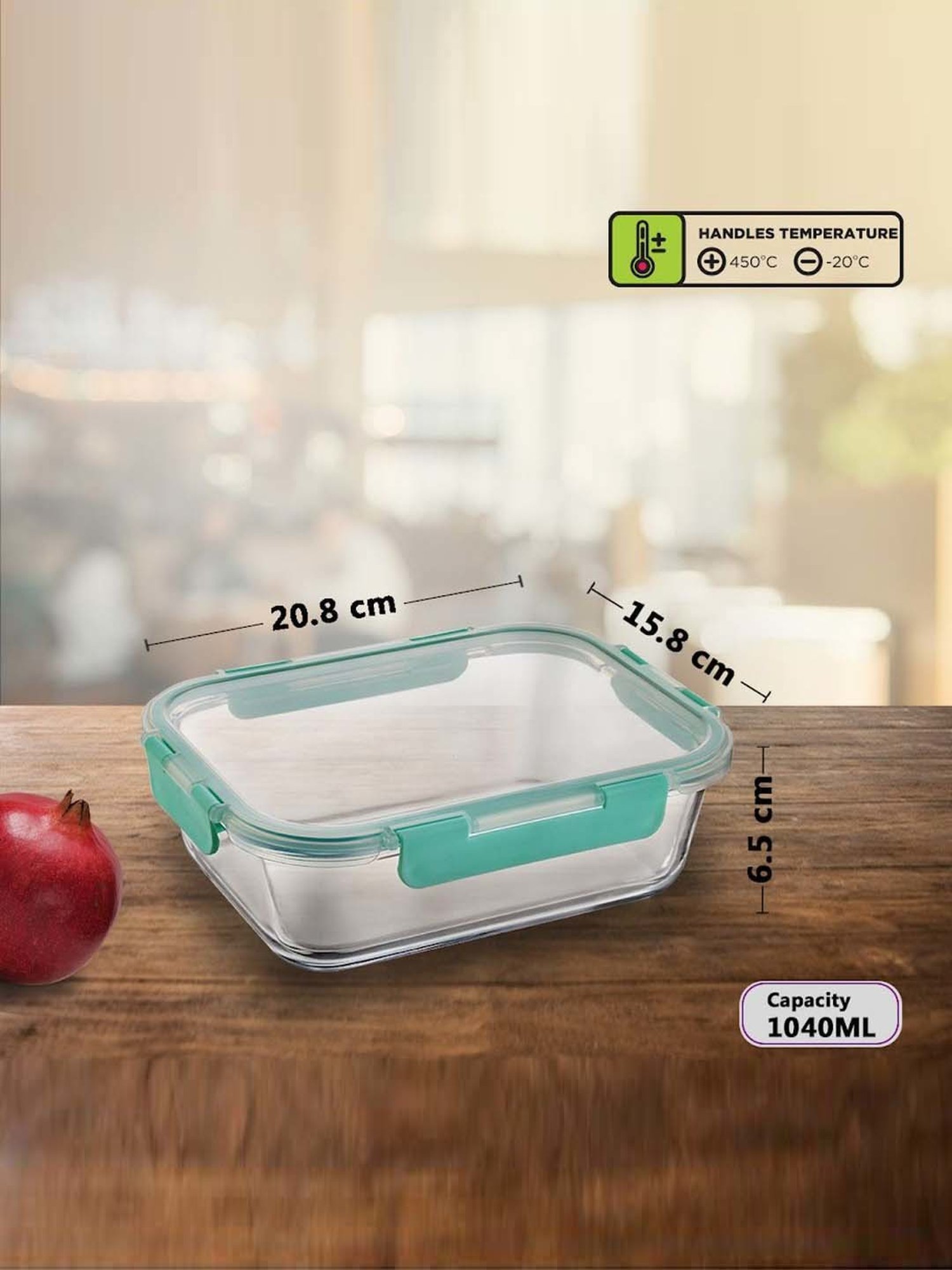 Allo Borosilicate Glass Containers with Lids Microwave Safe Container for Glass Storage Containers