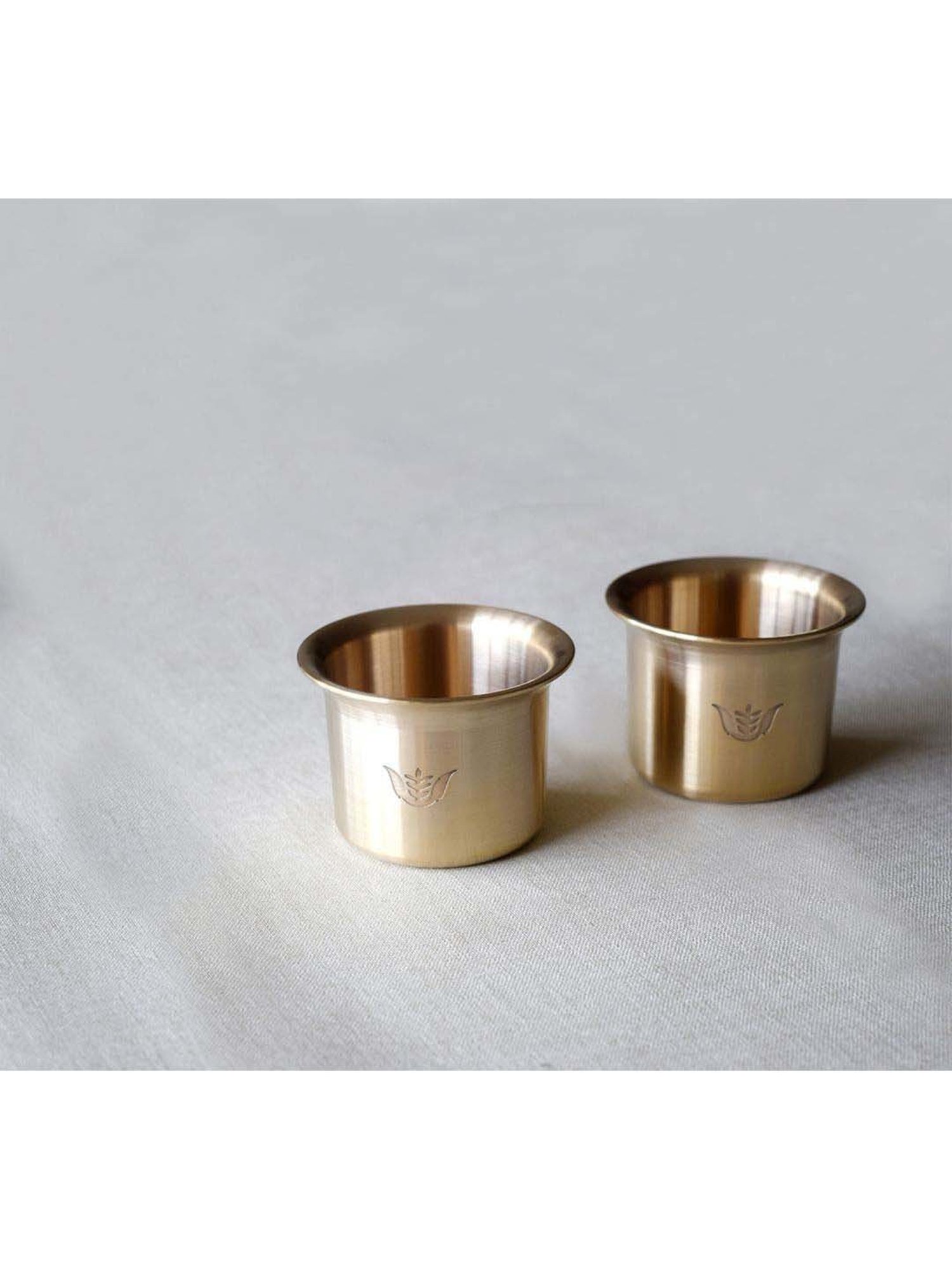 COPPRE Golden Bronze Kansa Beverage Glasses - Set of 2