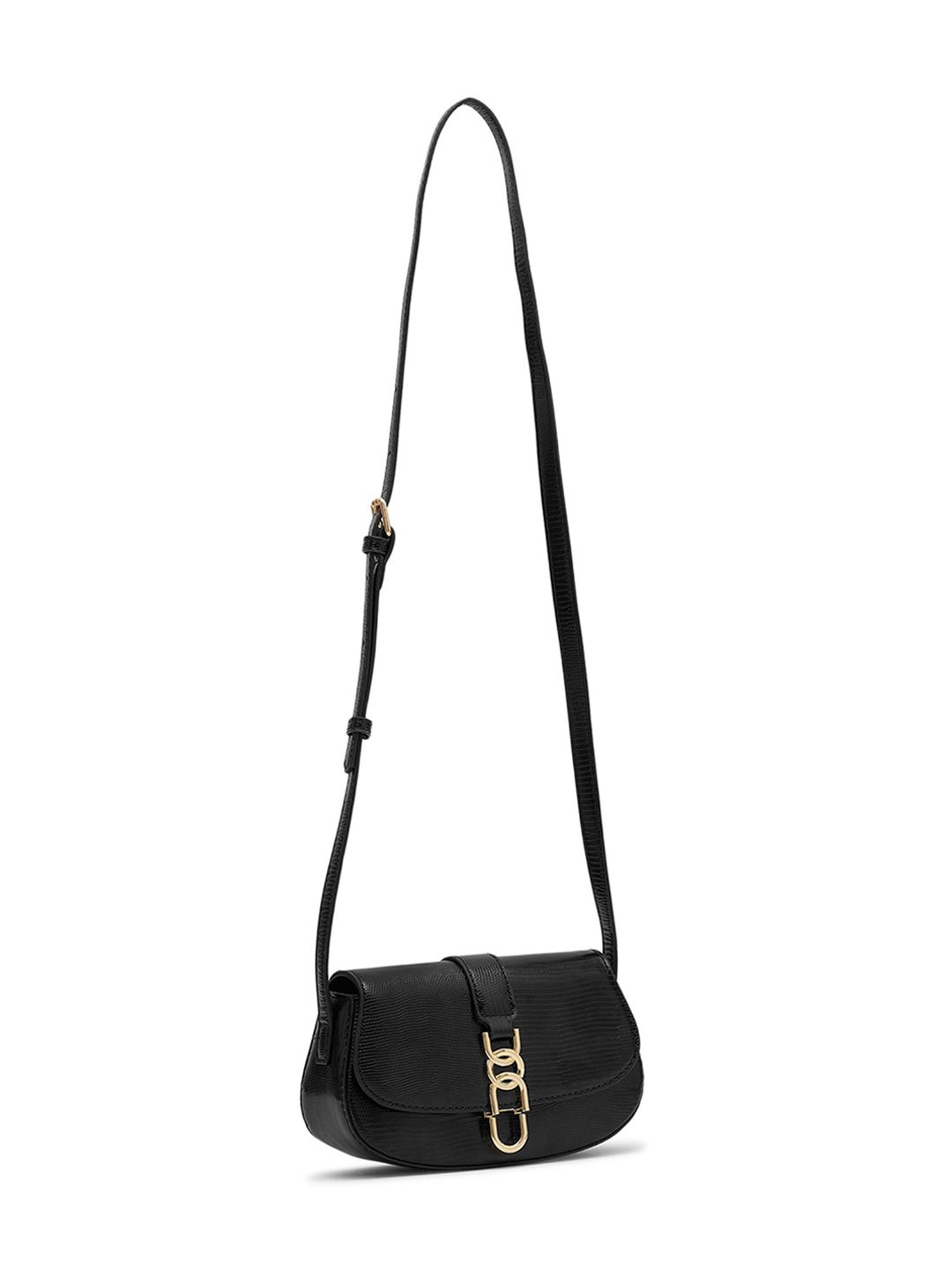 Miraggio Caroline Black Textured Small Cross Body Bag