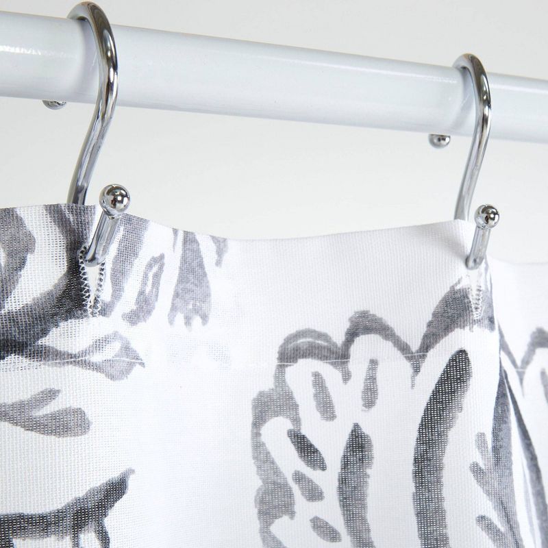 72"x72" Addie Cotton Fabric Shower Curtain Gray - Nicole Miller