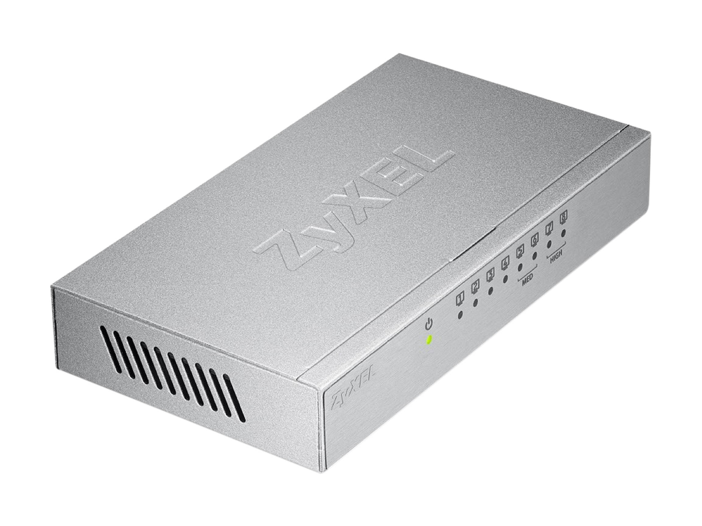 ZyXEL GS108Bv3 8 Port Gigabit Ethernet Switch with Metal Housing & Green Energy Saving Technology