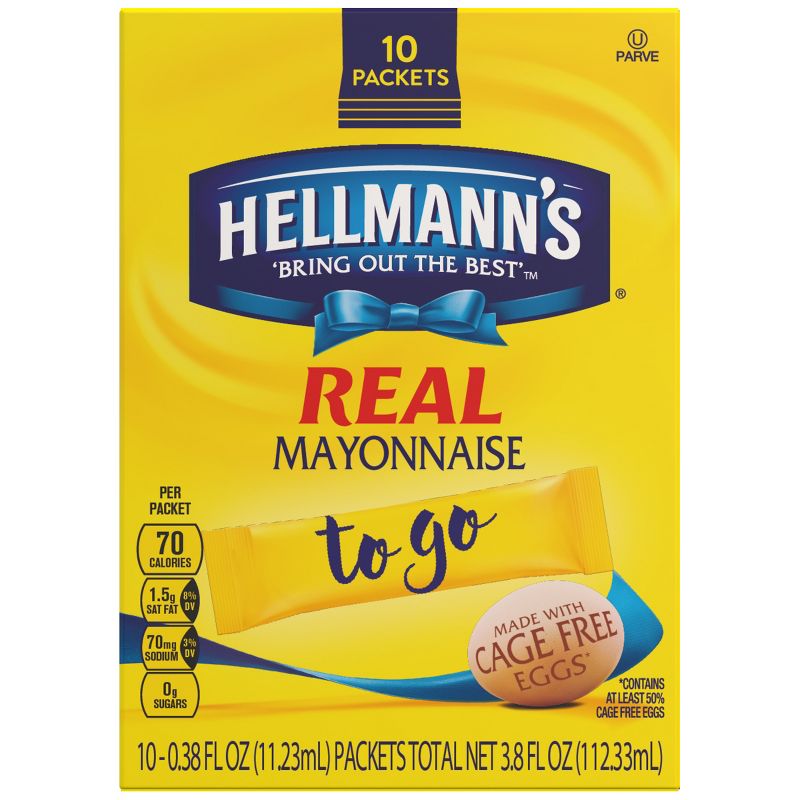 Hellmann's To Go Packets Real Mayonnaise - 10ct