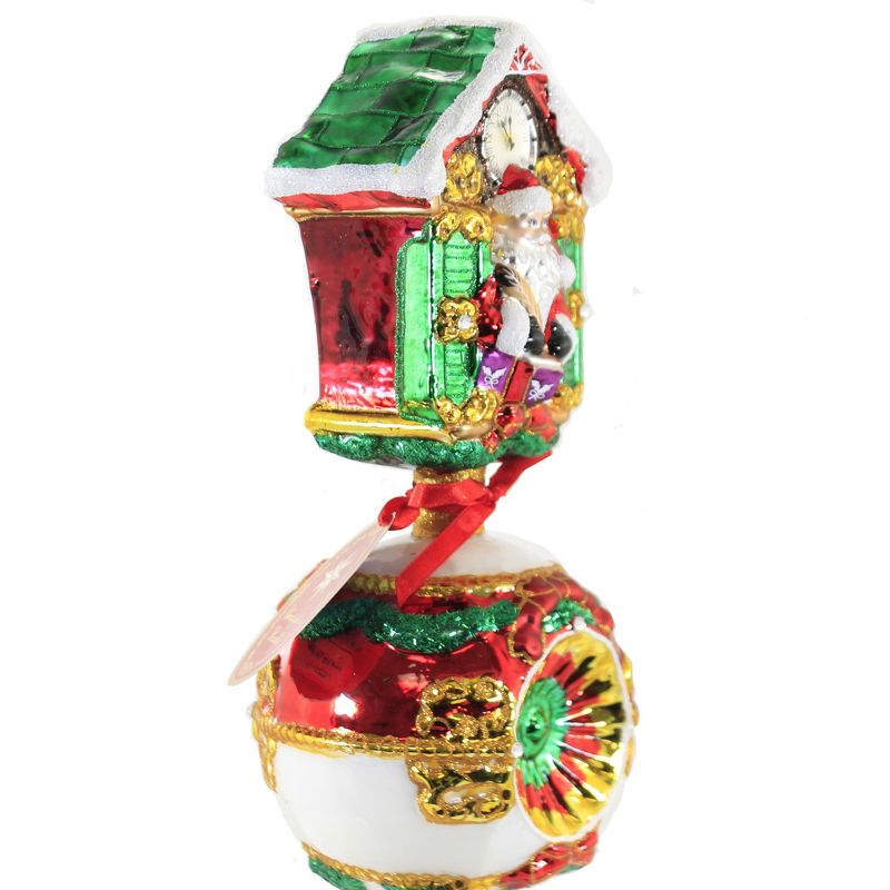 Christopher Radko 14.0" Claus On The Clock Tree Topper Finial Reflector  -  Tree Toppers