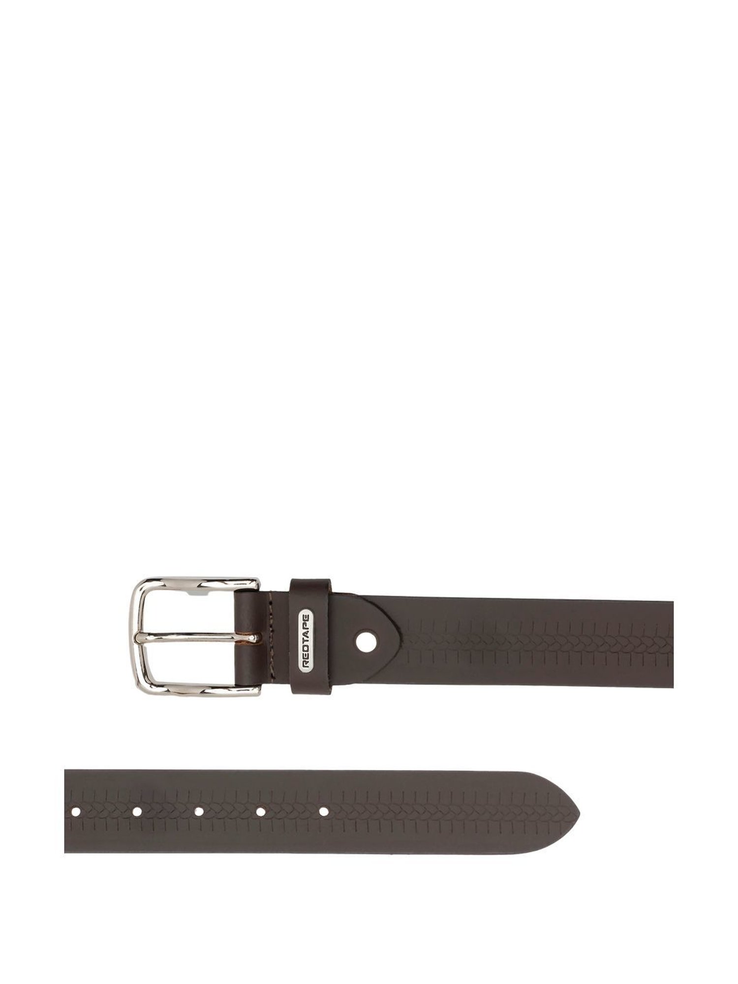 Red Tape Brown Leather Textured Formal Belt for Men