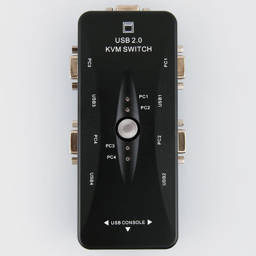 4 Ports USB 2.0 KVM Switch Mouse/Keyboard/Printer/VGA Video Monitor 1920x1440