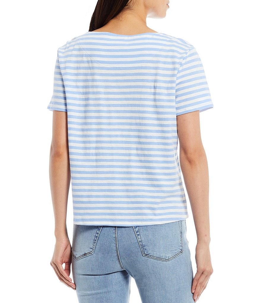 A Loves A Bateau Neck Short Sleeve Stripe Tee