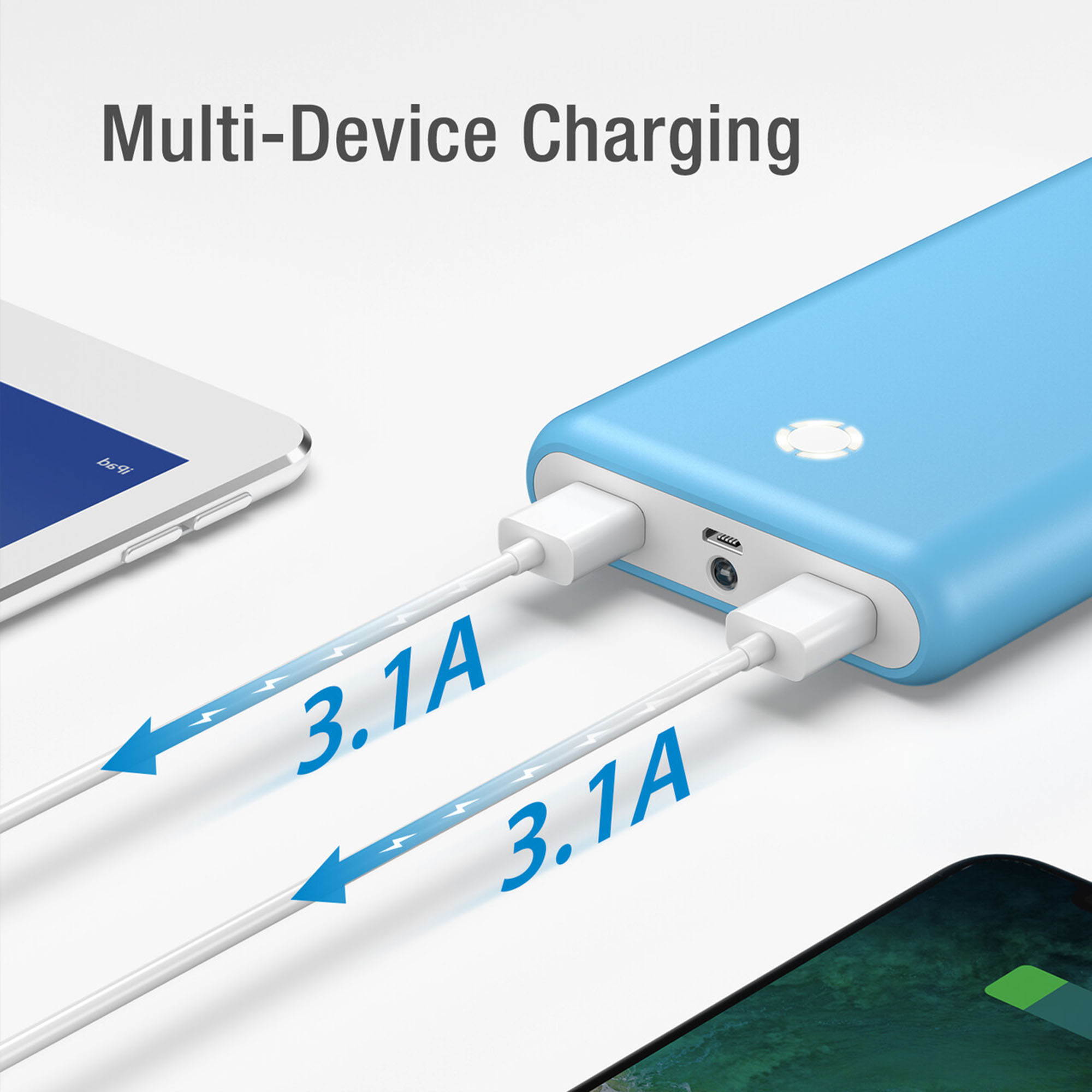 Poweradd 20000mAh Power Bank 20000 Portable Charger with 3.4A Dual USB Ports External Battery for iPhone, iPad, Galaxy Cellphone