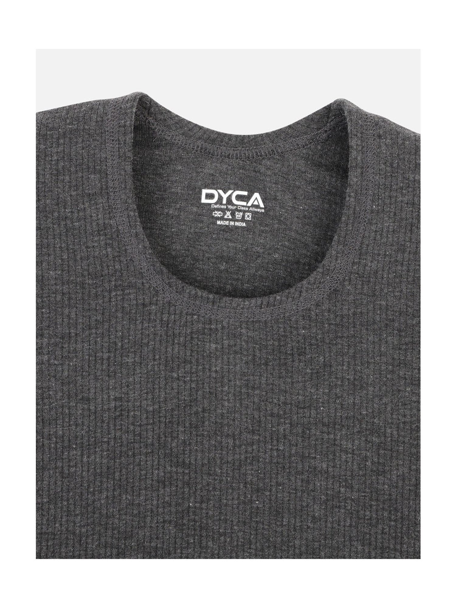 Dyca Kids Dark Grey Melange Textured Full Sleeves T-Shirt with Pants