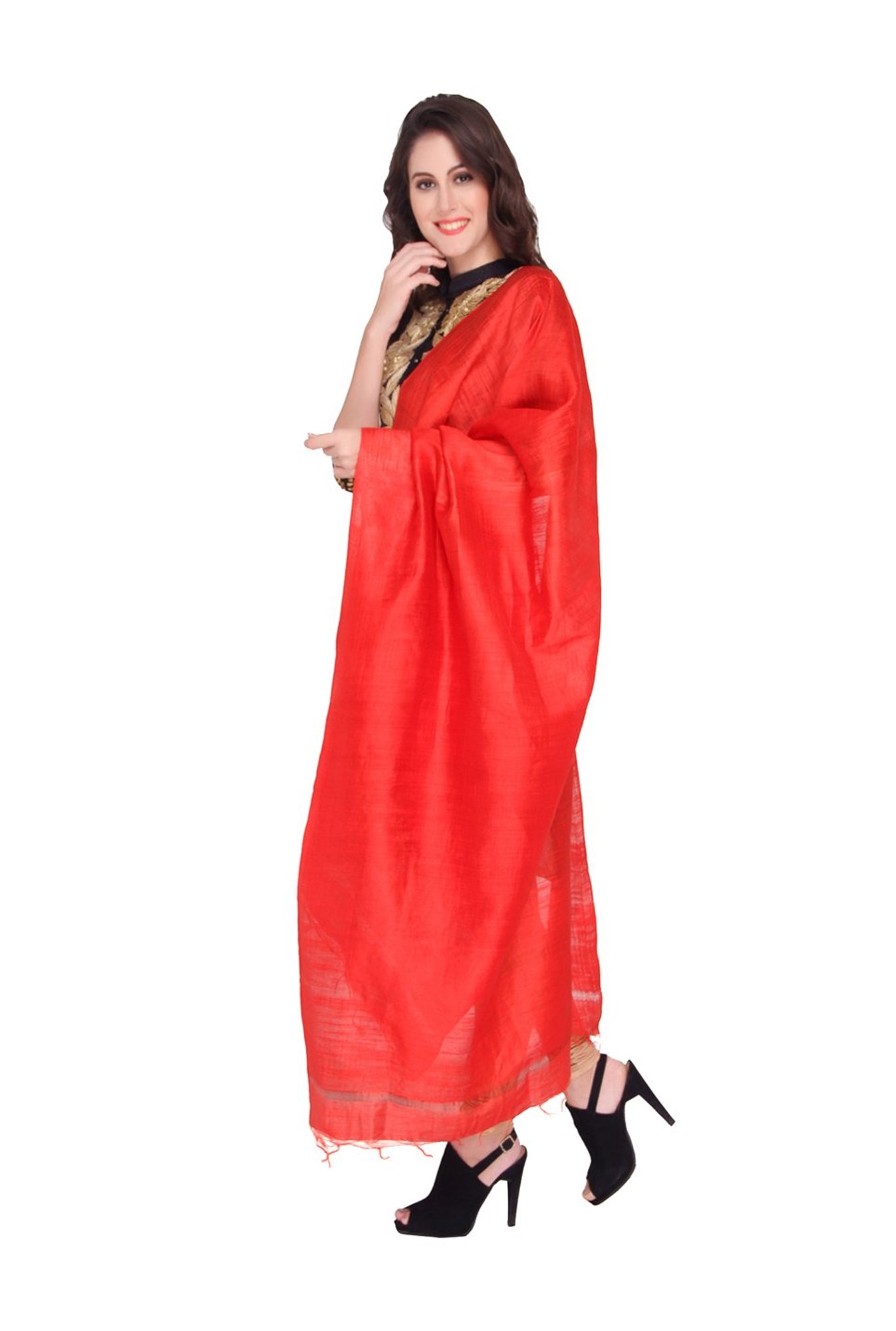 Stylum Red Plain Dupatta