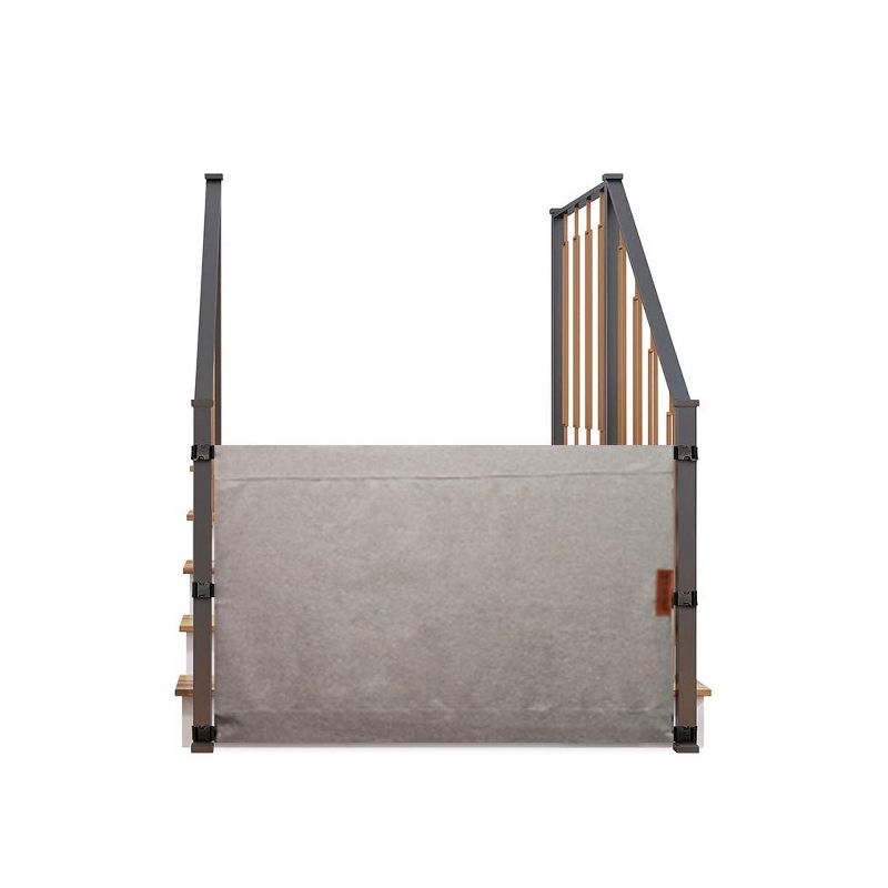 THE STAIR BARRIER 42 to 52 Inch Banister to Banister Portable Retractable Fabri Baby Kids Pet Safety Gate for Children, Dogs, and Cats, Burlap Khaki
