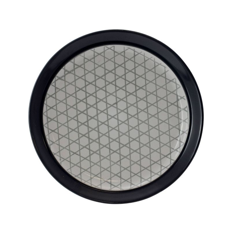 16pc Stoneware Pin Stripe Dinnerware Set Black/Gray - Elama