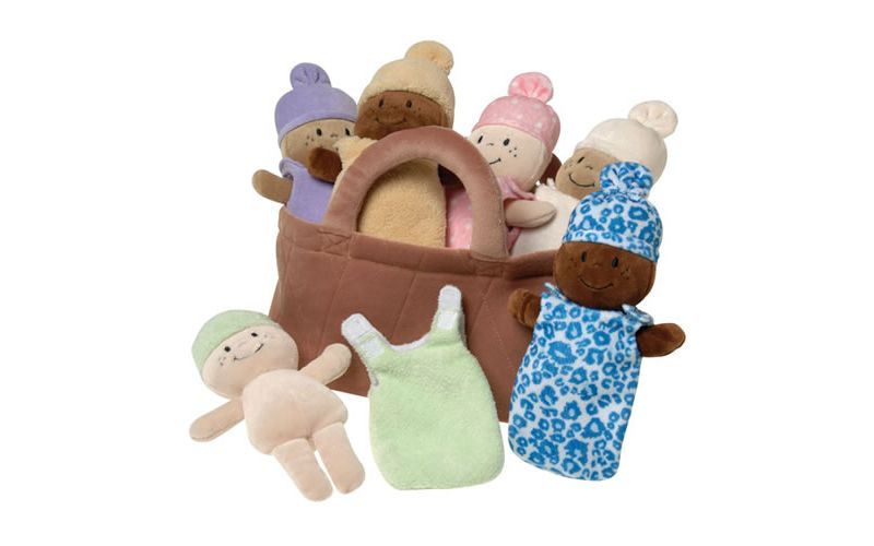 Creative Minds Basket of Soft Babies with Removable Sack Dresses