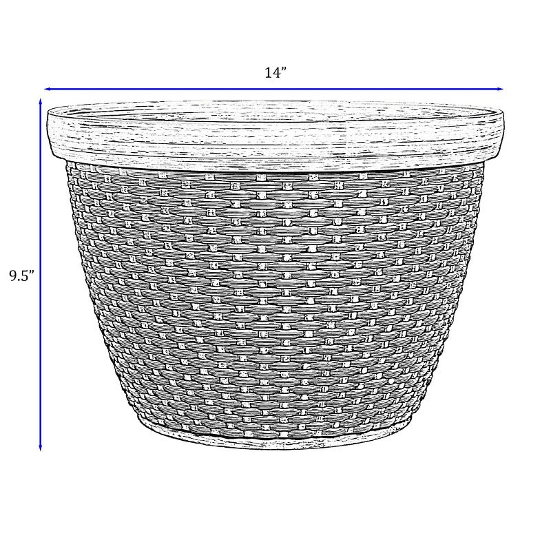 Set of 2 Jake Planter Basket Straw - Classic Home and Garden