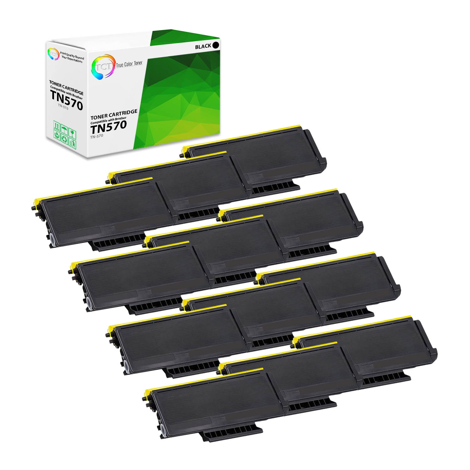 TCT Premium Compatible Toner Cartridge Replacement for Brother TN-570 TN570 Black High Yield works with Brother DCP-8040 8045 HL-5140 5150 5170 MFC-8120 8220 8440 8640 Printers (7,000 Pages) - 4 Pack