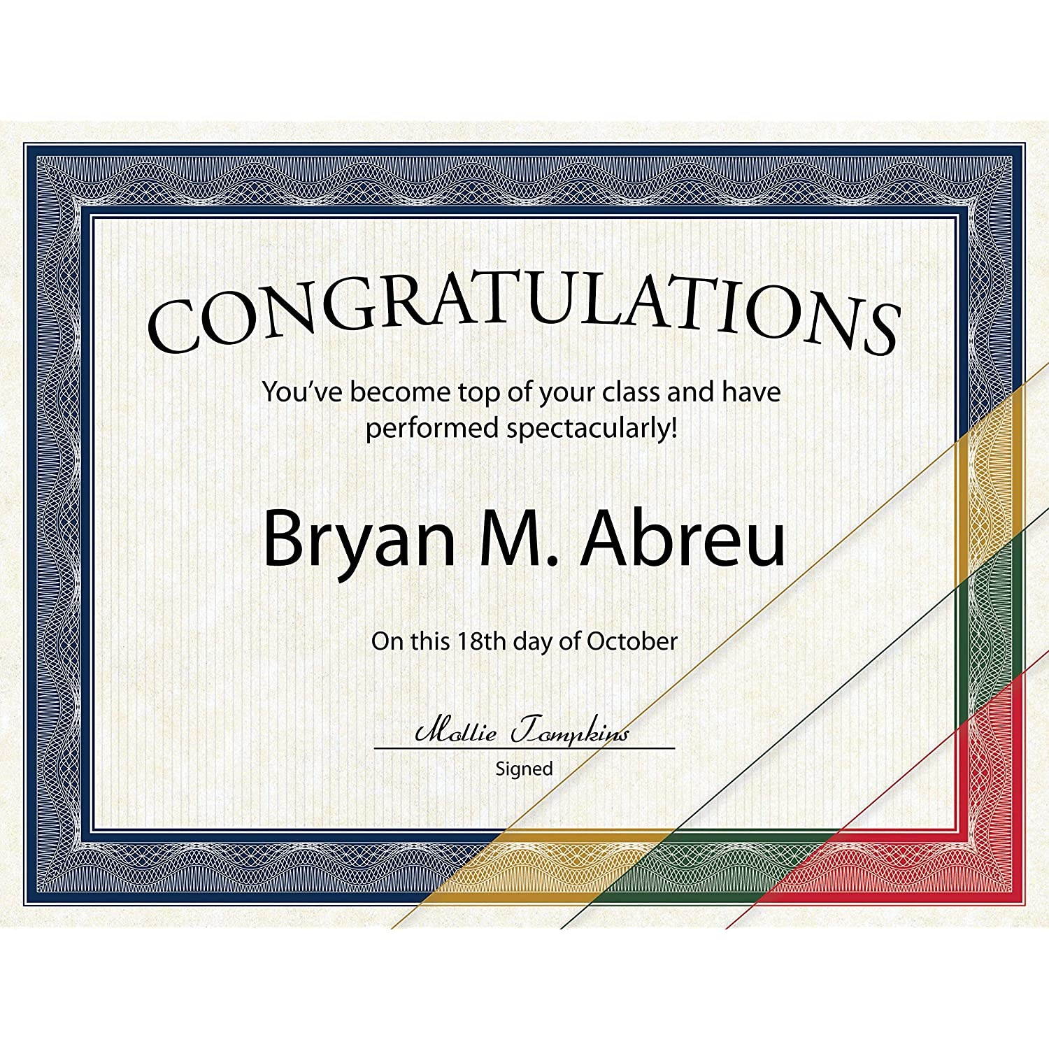 Geographics Assorted Traditional Card Stock Certificates,8.5 x 11", 40/Pack (48669)