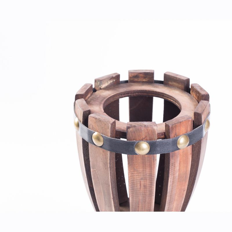 Vintiquewise Wooden Wine Goblet Shaped Vintage Decorative Single Bottle Wine Holder