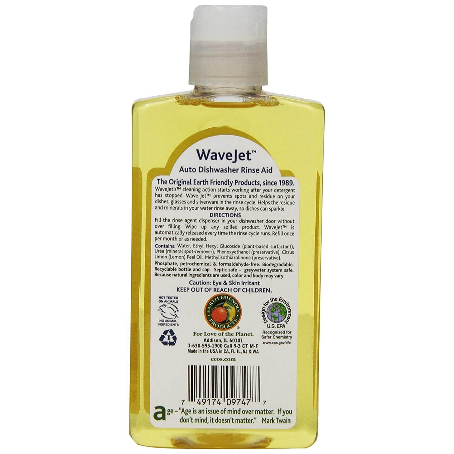 Earth Friendly Products Wave Jet Rinse Aid, 8-Ounce Bottle (Pack of 12)