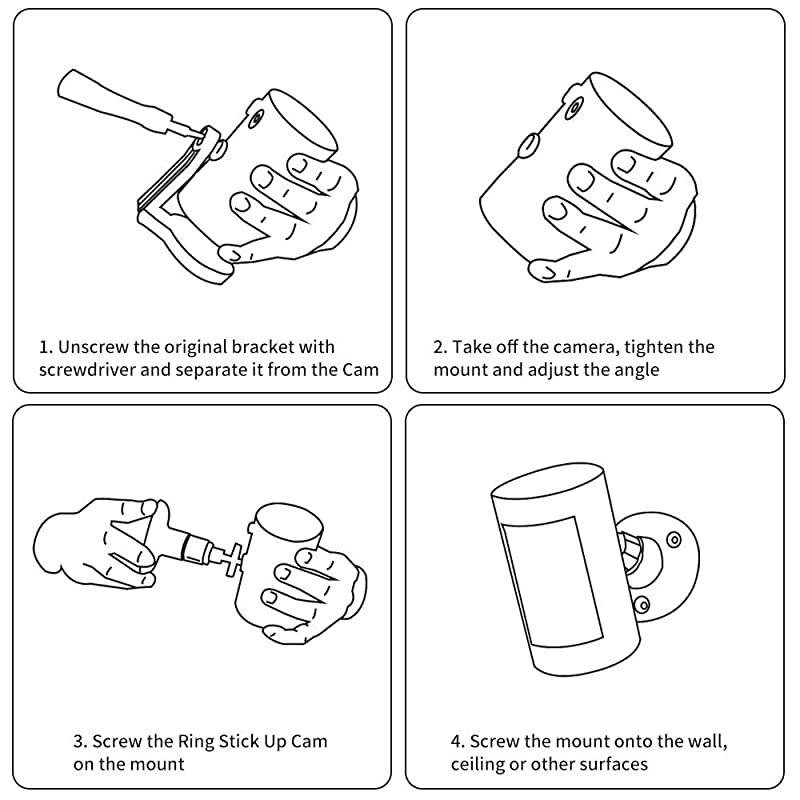 Pack Adjustable Mounting Bracket for Ring Stick Up Cam WiredRing Stick Up Cam Battery amp Indoor Cam HD Security Camera Security Camera AccessoriesWhite