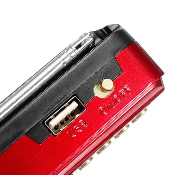 Portable Mini FM Radio Speaker Music Player TF Card U-Disk Reader W/ 18650# Rechargeable Battery
