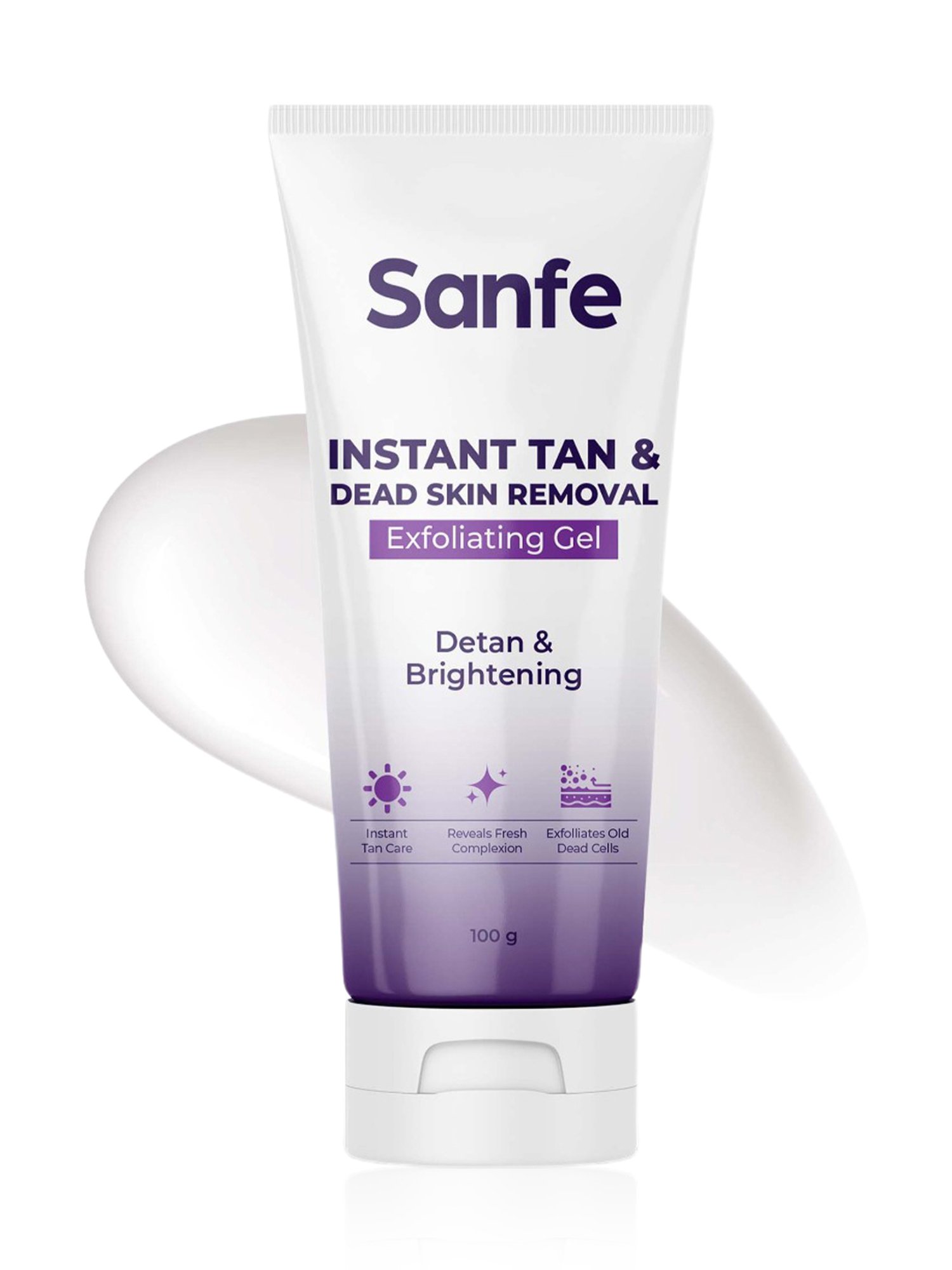 Sanfe Instant Tan & Dead Skin Removal Exfoliating Gel - 100 gm