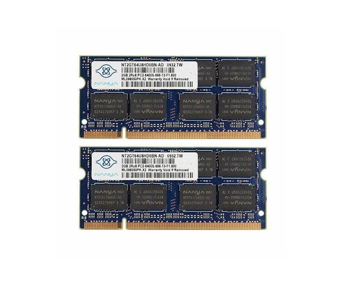 NANYANanya Nt2Gt64U8Hd0Bn-Ad Nanya 2Gb (2Rx8) 800Mhz Pc26400 Cl6 16C 128X8 Ddr22Rx8 1.8V Sodimm Memory