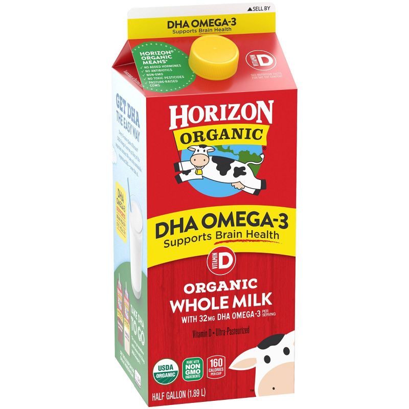 Horizon Organic Whole Milk with DHA Omega-3 - 0.5gal