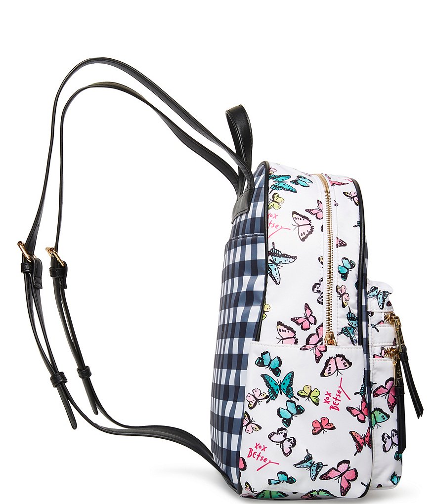 Betsey Johnson Mixed Print Nylon Backpack Bag